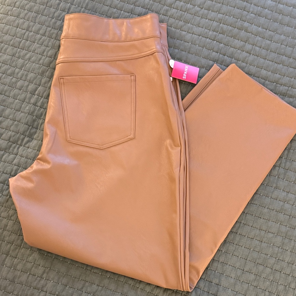 Spanx faux, leather, slim straight pant
